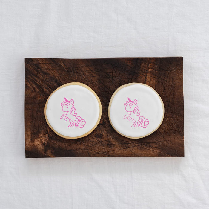 Unicorn Cookie Stencil Template - Reusable & Durable Food Safe Stencils for Cookies and Baking