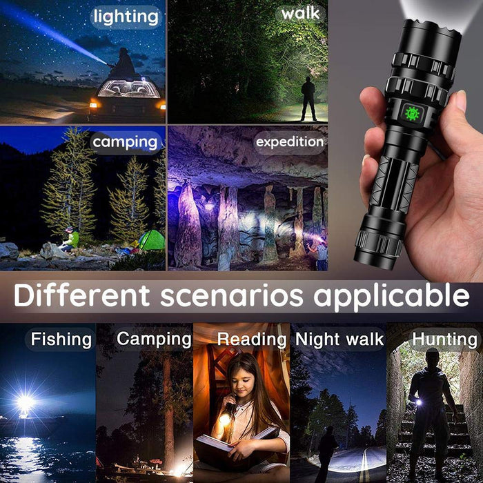 ULTRAFIRE High Lumens Rechargeable Flashlight with Holster, UFB26 and Car Charger Included -1000 Lumens, 5modes, IPX 65 Water-Resistant LED Torch Light for Emergency UF-1102