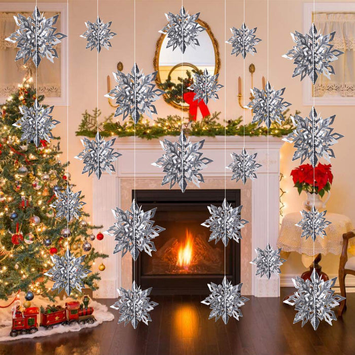 Buy 24PCS Snowflake Christmas Decorations, 3D Large White Paper