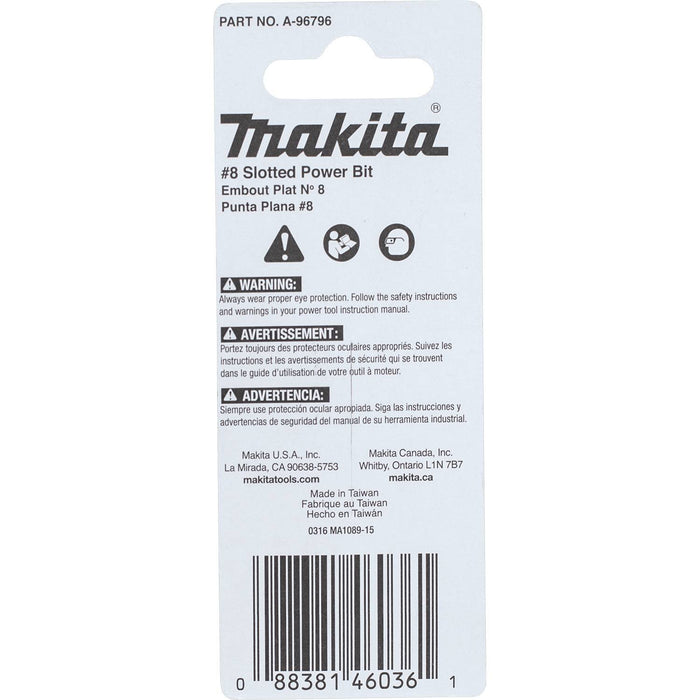 Makita A96796 Impatx 8 Slotted 2″ Power Bit 2 Pak