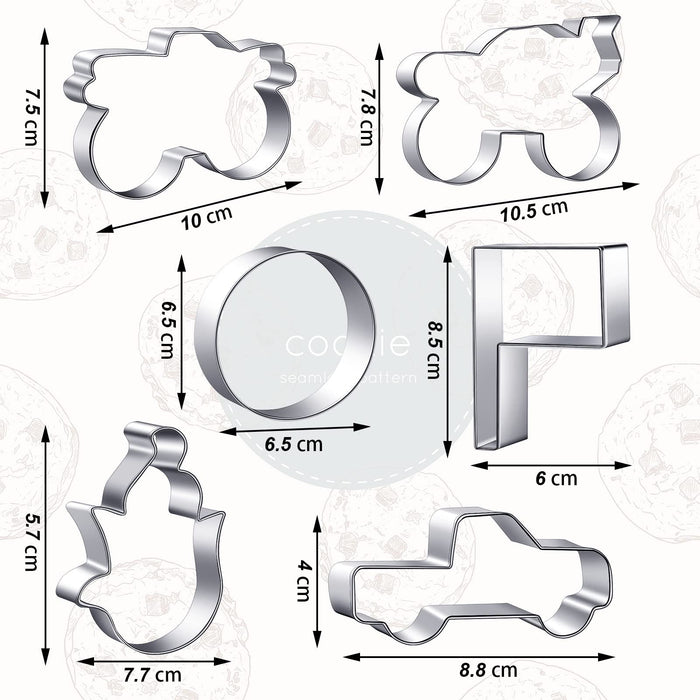 6 Pieces Truck Cookie Cutters Truck Party Favors Vintage Cookie Cutter Truck Metal Cookie Mould Kids Birthday Game