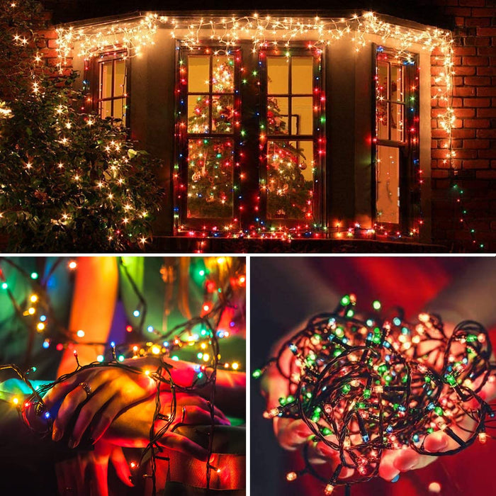 Battery Powered Christmas Lights, Quntis Christmas Tree Lights 132ft 300  LED Christmas String Lights Battery Operated Timer 8 Modes Waterproof  Decorative Lights for Holiday Wedding Party Multicolor 