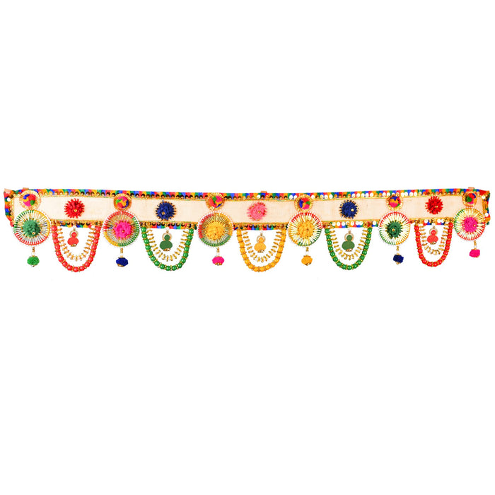 Handcrafted Toran Bandhanwar Door Wall Decorative Cloth Hanging for Festival Traditional Home Office Temple Pooja Dcor Decoration