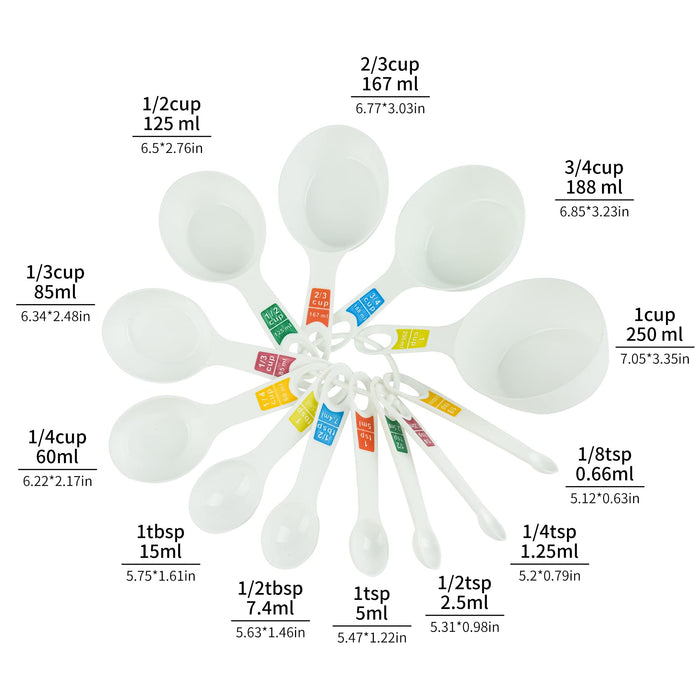 Smithcraft Silicone Measuring Cups and Spoons Set, Collapsible Measuring  Cups Spoons Set, 4 Silicone Measuring Cups and 4 Measuring Spoons, Engraved
