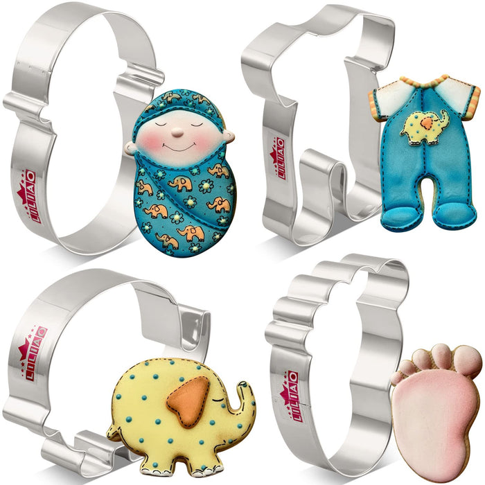 LILIAO Baby Shower Cookie Cutter Set - 4 Piece - Pajama, Cute