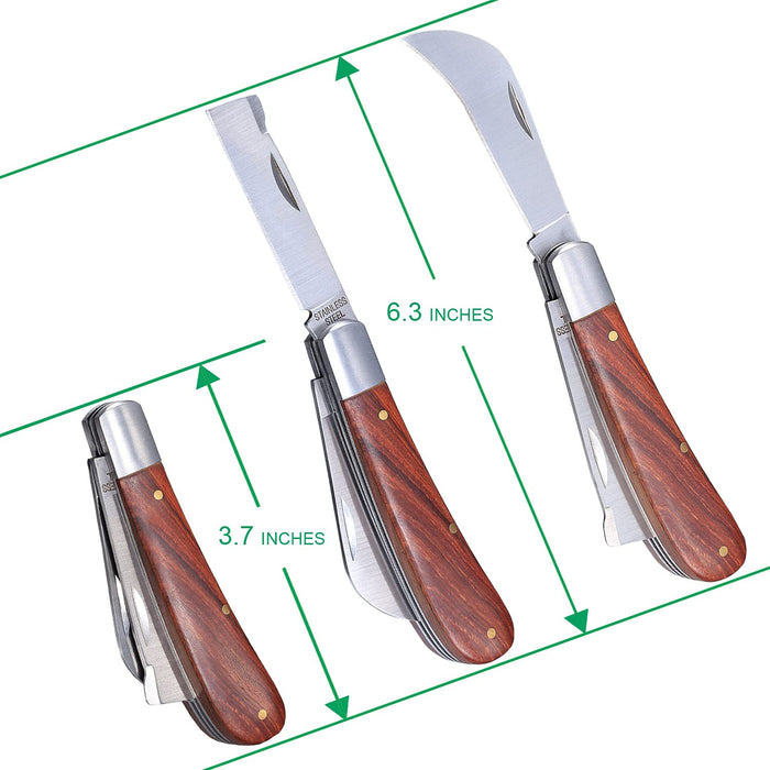 PUELDU Double Blades Grafting/Gardening Knife With 2 Grafting Tapes,Flexible Grafting Kit