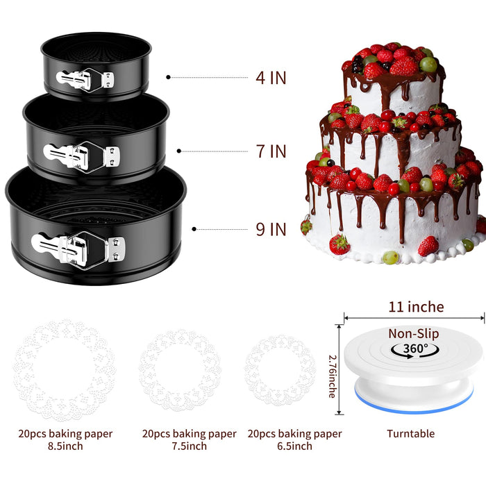 Springform Cake Pan Set(3 Shaped of Pans) – Mareston