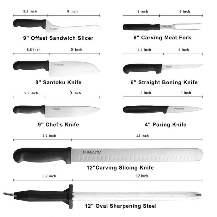 Professional 9 Piece Roll Knife Set, BBQ Knife Set, Knife Roll, Japane —  CHIMIYA