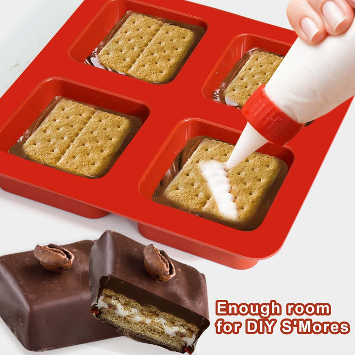 4 Cavity S'mores Mold For Chocolate-Covered Cookies