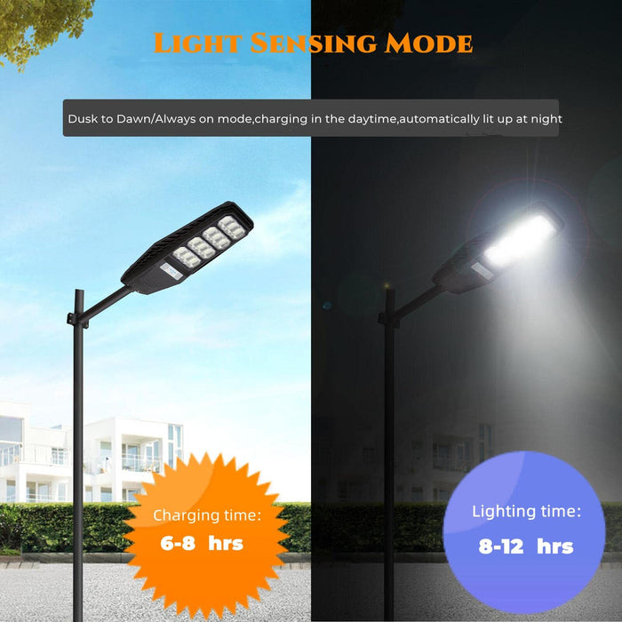 300W LED Solar Street Light Outdoor Motion Sensor Dusk to Dawn 15000 —  CHIMIYA