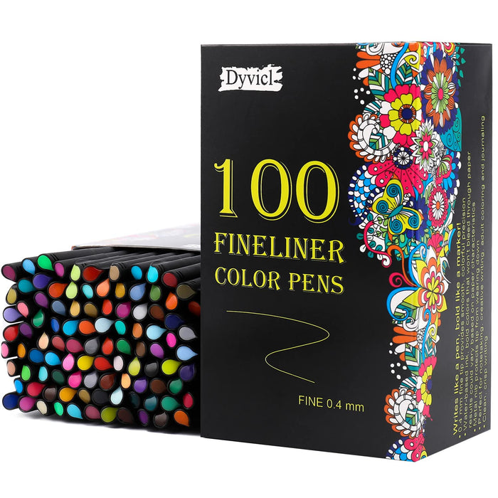 Dyvicl Fineliner Fine Point Pens, 100 Colors 0.4mm Fineliner Color Pen —  CHIMIYA