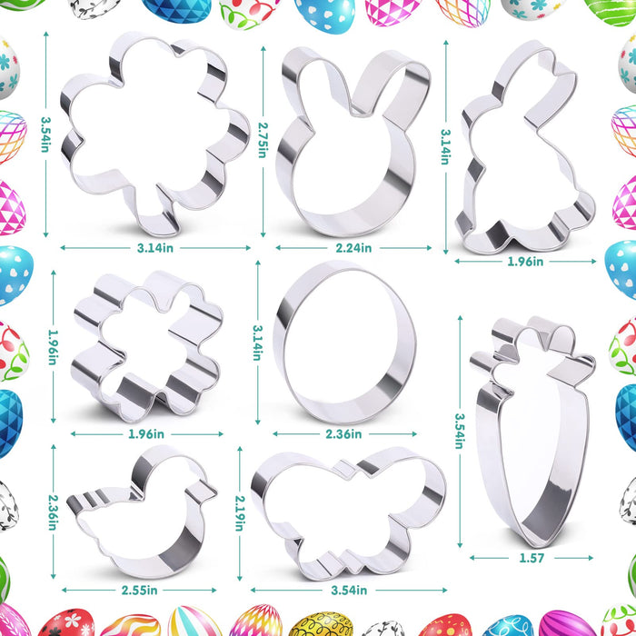 Cookie Cutters, 8 Pcs Easter Cookie Cutter Set, Egg, Bunny, Rabbit,  Butterfly, Carrot, Chick Stainless Steel Biscuit Cutters for Easter  Biscuits 
