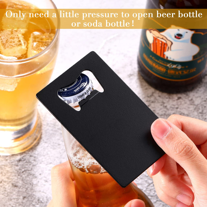 40 Pieces Credit Card Bottle Opener Poker Groomsmen Wallet Bottle Opener Stainless Steel Beer Bottle Opener for Wallet and Pocket