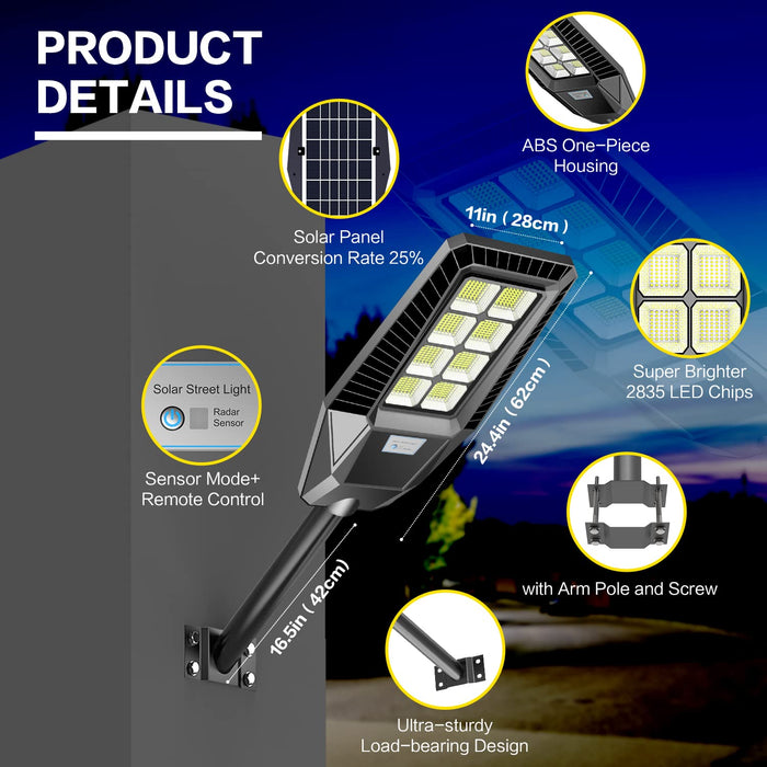 AKOFUN Pack 800W Solar Street Light, 50000 Lumens Dusk to Dawn Solar —  CHIMIYA