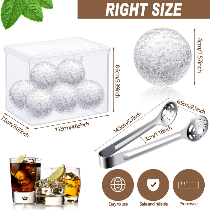 Outset Stainless Steel Golf Ball Whiskey Chillers with Storage Bag and  Tongs Set of 2
