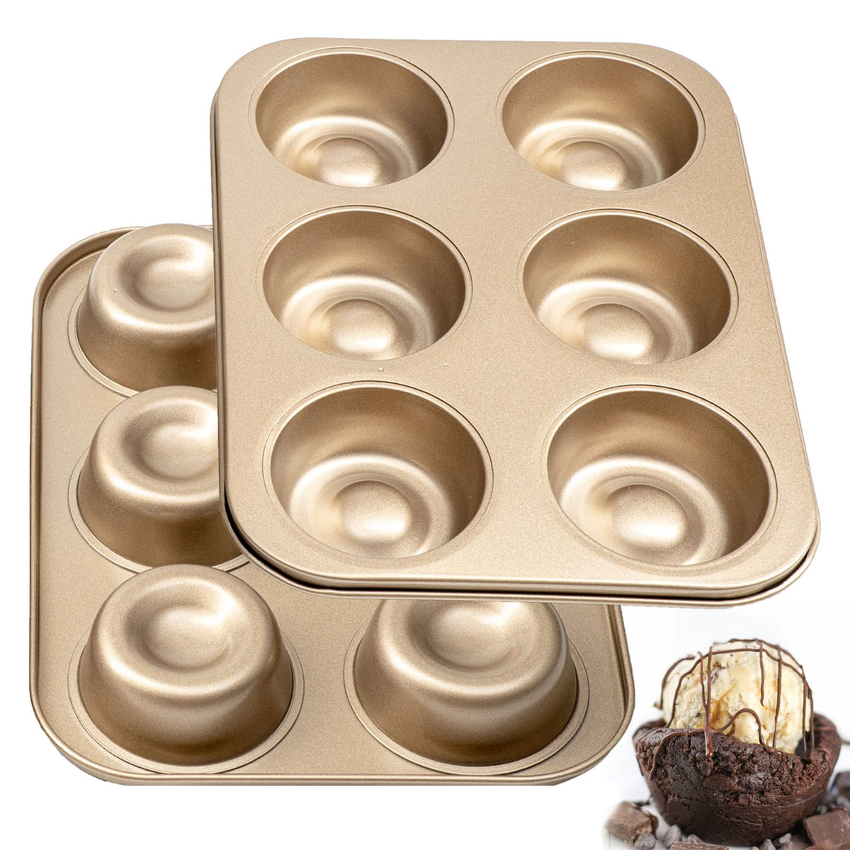 Mini Bndt Cake Pan, Nonstick Brownie Bowl Pan 12-Cavity Fluted Small Round  Cake Tray Shortcake Pan Mold for Fall Baking Thanksgiving Muffin Bavarois