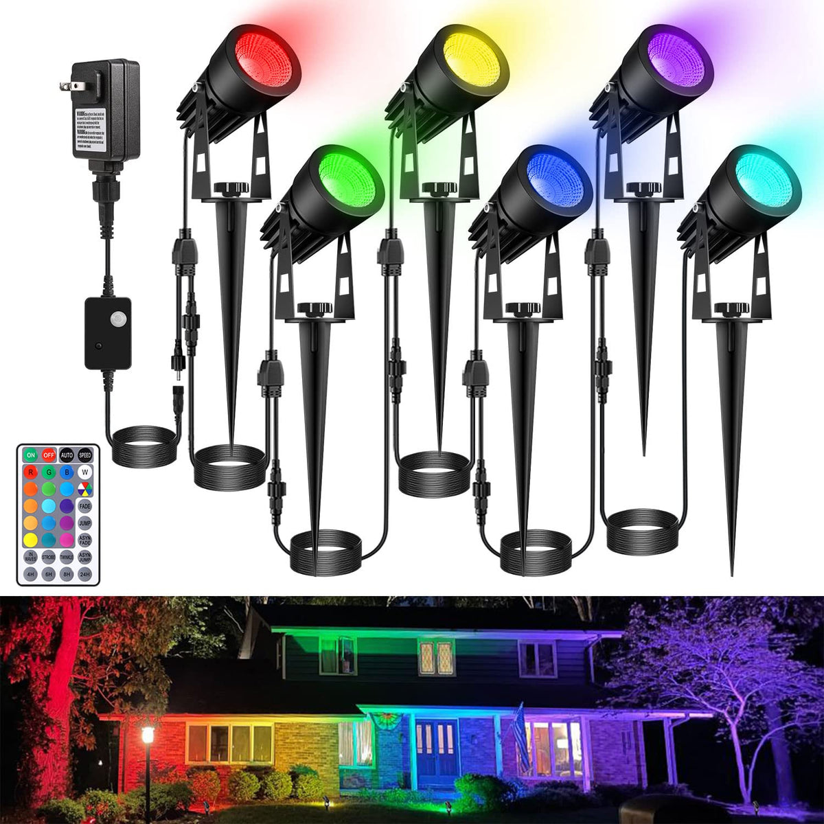 ECOWHO Low Voltage Landscape Lighting, 12V Outdoor Landscape Lights LED  Spot Lights Plug-in IP65 Waterproof Garden Lights for House Yard Path