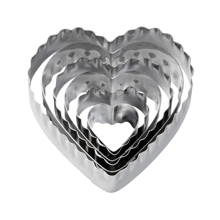 Wilton 6-Piece Nesting Fondant Double Sided Cut Out Cutters, Hearts,Silver