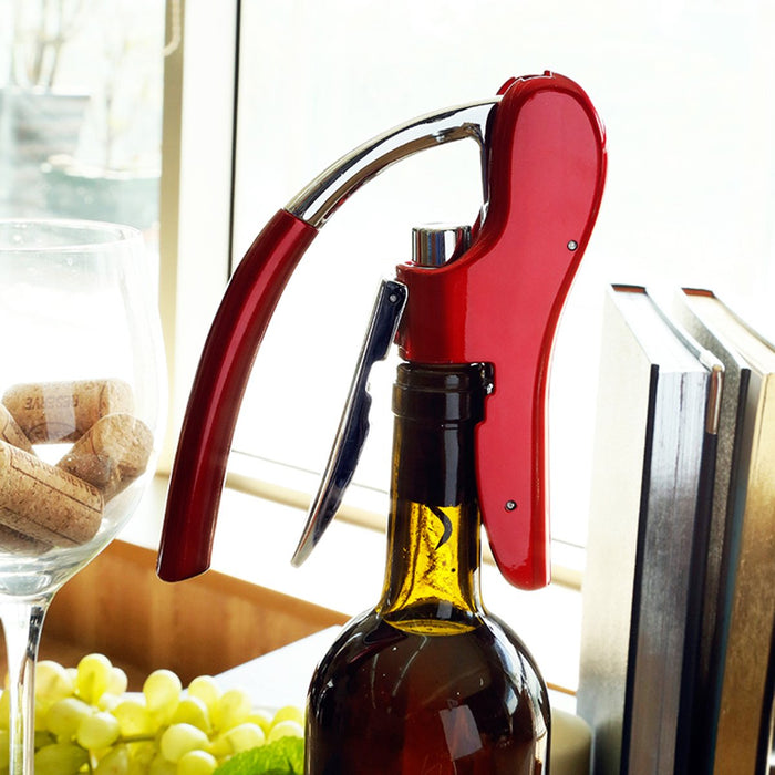 KAYCROWN Wine Bottle Opener, Vertical Lever Corkscrew with Built in Foil Cutter Design, Manual Handheld Corkscrew with Ergonomic