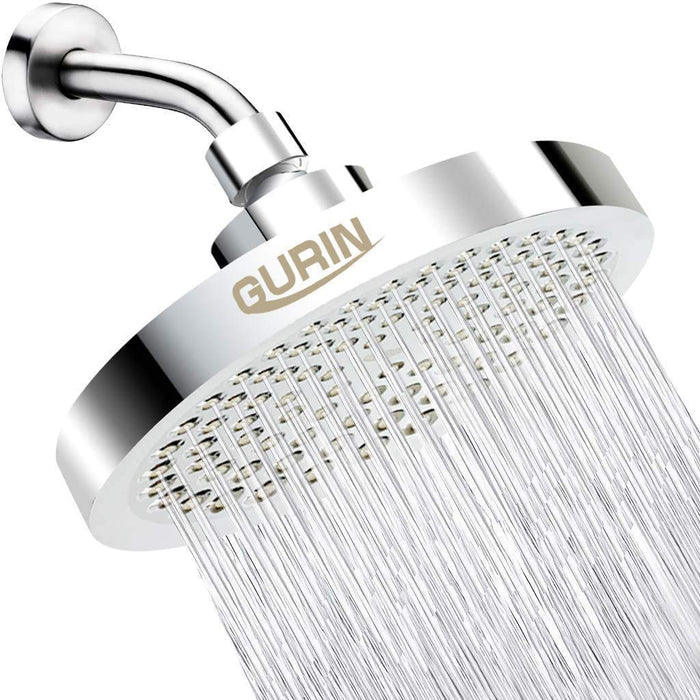 GURIN Shower Head High Pressure Rain, Luxury Bathroom Showerhead with  Brushed Nickel Plated Finish, Adjustable Angles, Anti-Clogging Silicone  Nozzles 
