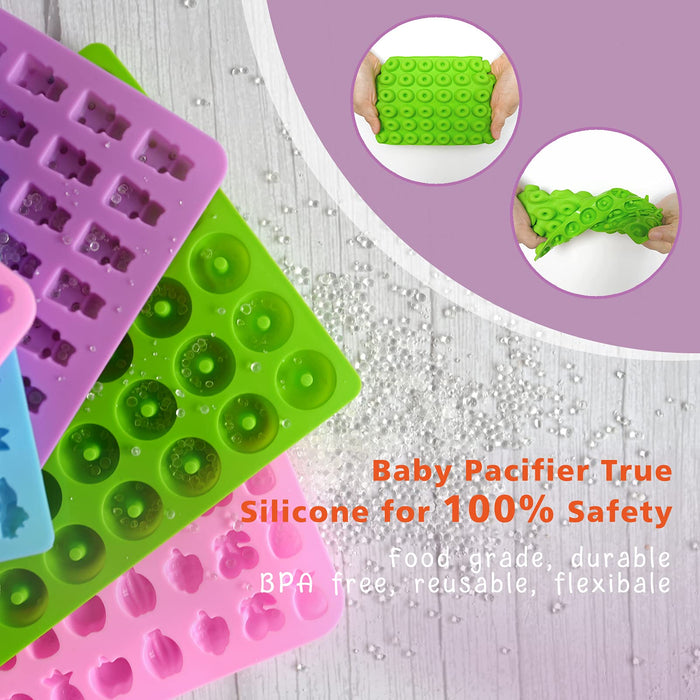 Silicone Moulds 50 Cavity Gummy Bear Mold With Dropper Chocolate Molds Maker  Non-Stick Candy Mold