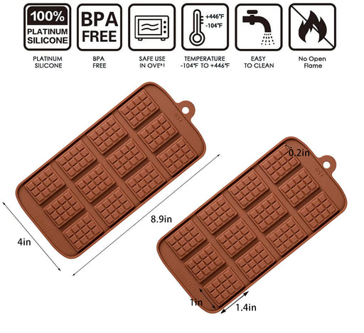 3 pack X Thin Mini Waffle Mold Chocolate DIY Tray Mould Silicone