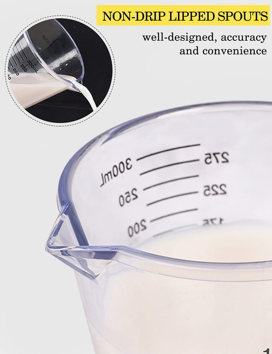 Measuring Cups Set, Liquid Measuring Cups For 3 For Kitchen - BPA Free  Plastic Set with Spout Multiple Measurement Scales (Clear)