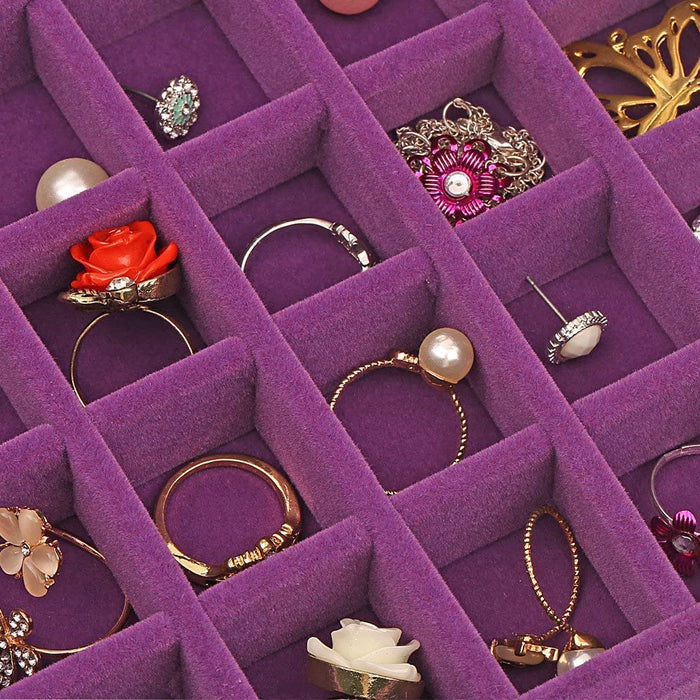Hivory Velvet Earring Jewelry Box 24 Grid Small Jewelry Earring