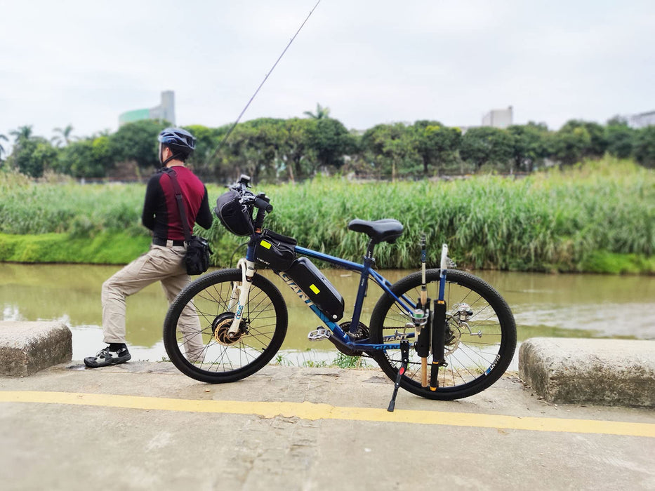 Portable 2 Tubes Bike Fishing Rod Holder for Bicycle Fishing Holds 2 Rods  Rod Rack Easy to Mount On The Bike Fishing Accessories - AliExpress