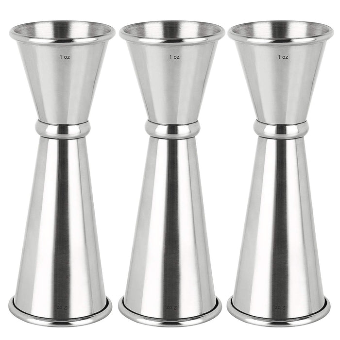 Double Jigger 0.5 & 1 oz 304 Stainless Steel with Recipe 15ml & 30ml  Measuring Cup Measure Liquor Quickly Accurately Cocktail Jigger Round Edge  and
