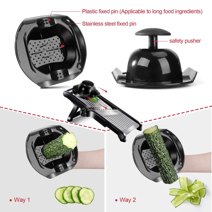 Professional Stainless Steel Mandoline Slicer with Safety Fo 