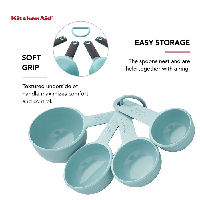 Kitchenaid 9-piece BPA-Free Plastic Measuring Cups and Spoons Set in Aqua  Sky