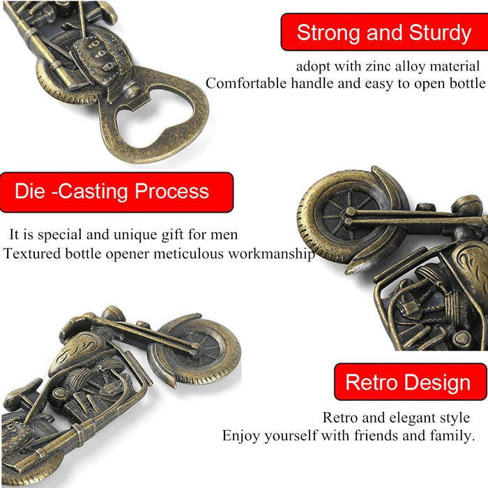 DARIN Wine Opener Beer Bottle Opener Bronze Vintage Cool Motorcycle Bottle Opener Keychain. for Father Day Christmas Day for Dad