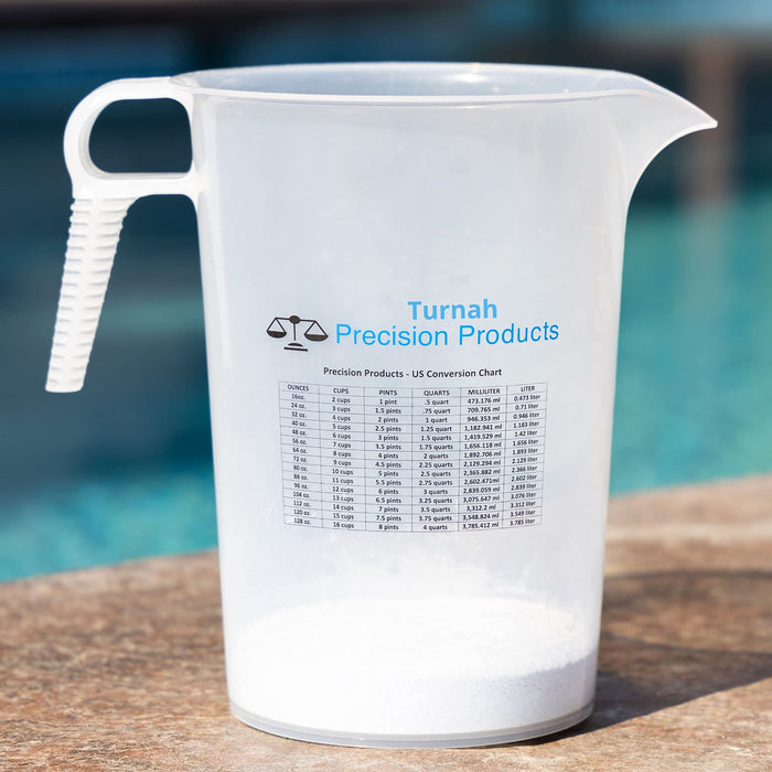 2-PACK ACCUPOUR Measuring Pitcher, Pool Measuring Cup for Chemicals,  Plastic, Multipurpose - Great for Oil, Chemicals, Pool and Lawn - Ounce  (oz) and