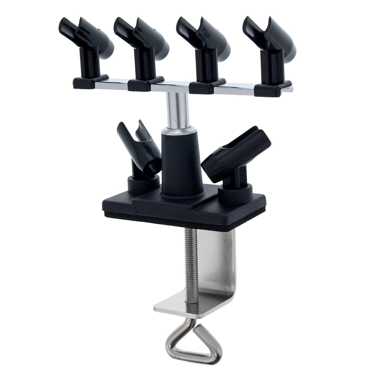 Clamp-On Airbrush Holder Stand Holds 2 Airbrushes, Table or Bench Top Mount