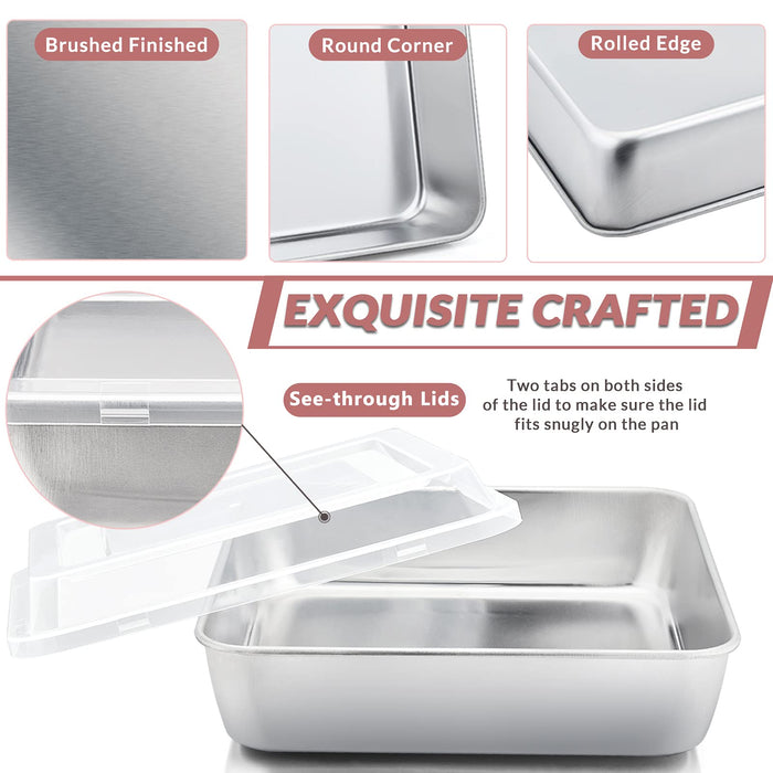 E-far Baking Pans Set of 3, Stainless Steel Sheet Cake Pan for Oven - —  CHIMIYA