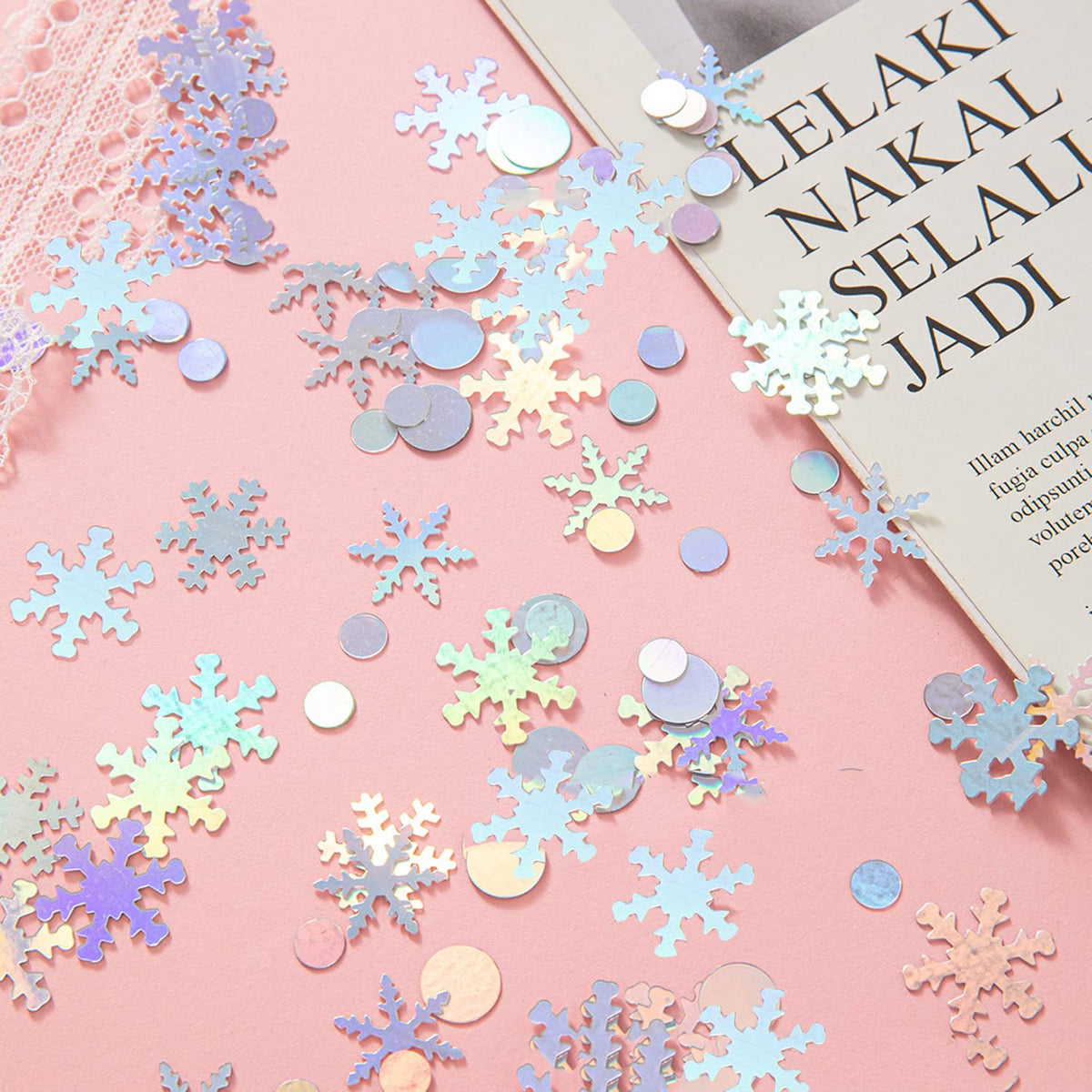 Snowflakes Confetti Decorations for Winter Wonderland Decorations, Sil —  CHIMIYA