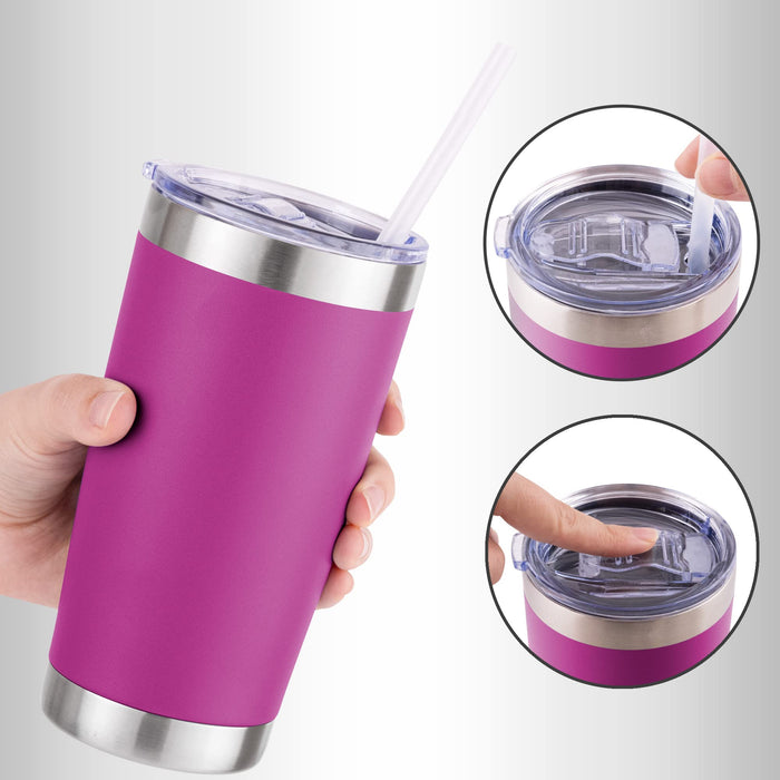 Uniques 20oz Stainless Steel Tumbler With Lid and Straw SweatFree Travel offee Mug Tumbler ups Double Walled Insulated Travel Mug