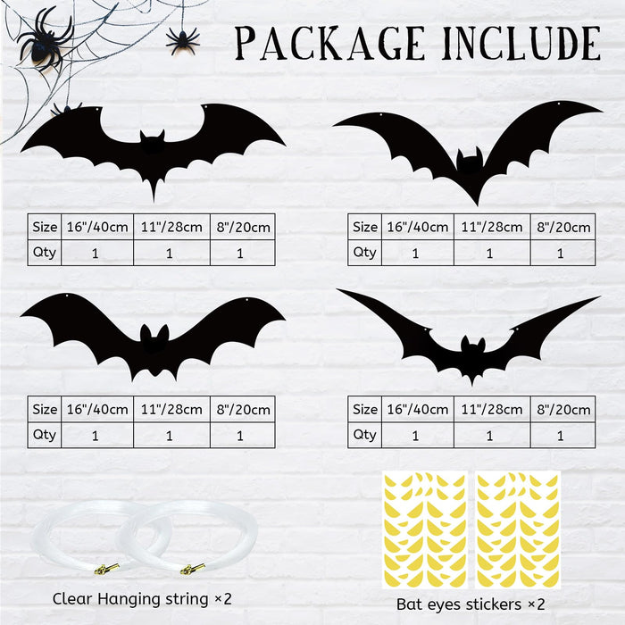 12Pcs Halloween Hanging Bats Decorations Outdoor, Halloween Bats Outdo —  CHIMIYA
