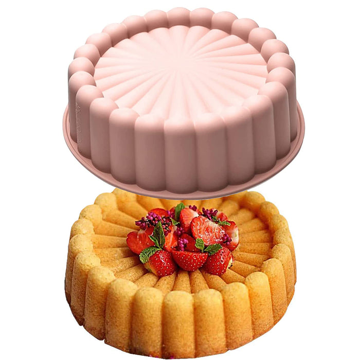 Silicone Charlotte Cake Pan Reusable Mold Fluted Cake Pan Nonstick