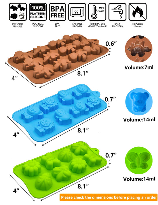 2 Pack Chocolate Silicone Molds Candy Mold Rose Flower Shape Baking Mold  Candy Molds BPA Free & Non-stick Silicone Tray for Hard Candy Caramels  Jello