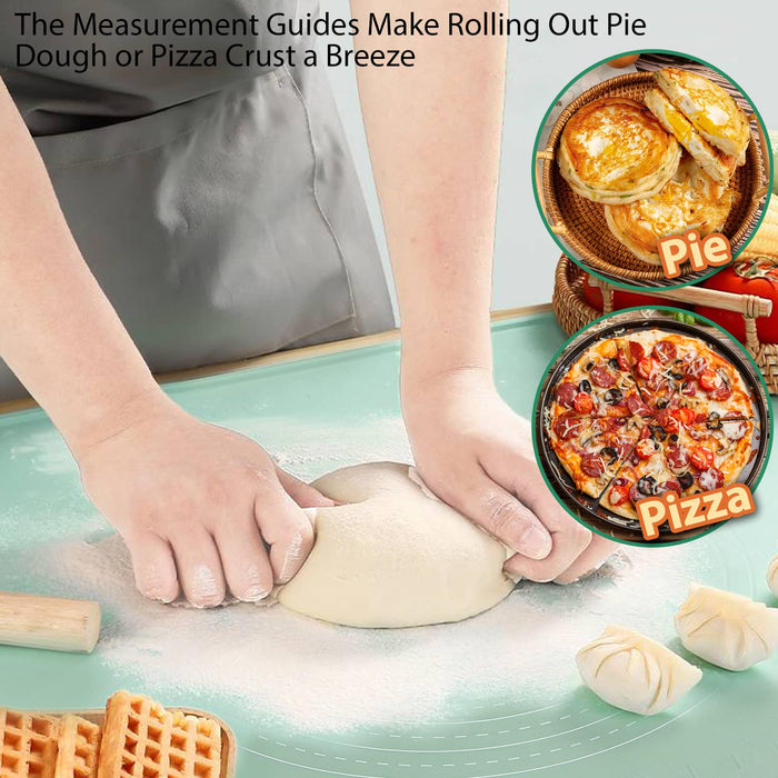 Non-slip Silicone Pastry Mat Extra Large with Measurements 16''By 26'' for  Silicone Baking Mat, Counter Mat, Dough Rolling Mat,Oven Liner,Fondant/Pie