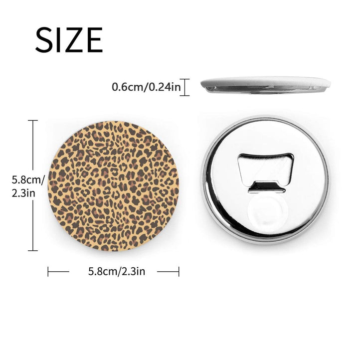 Leopard Print Magnetic for Fridge Bottle Opener Cute Refrigerator Magnets Decorative Funny Beer Openers Kitchen Home Office Pack