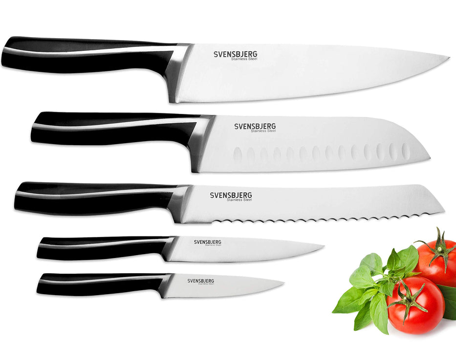 Svensbjerg Modern Chef Kitchen Knife Set without Block, Chef Knife Set  Knives Kitchen Set, Knife set for Kitchen, Stainless Steel, Sharp, German  Brand