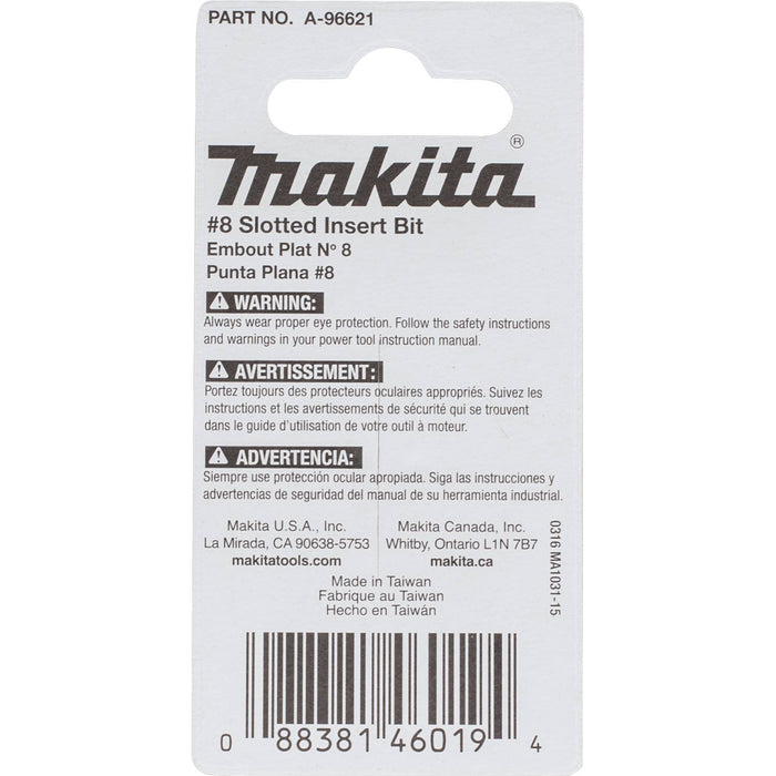 Makita A96621 Impatx 8 Slotted 1″ Insert Bit 2 Pak