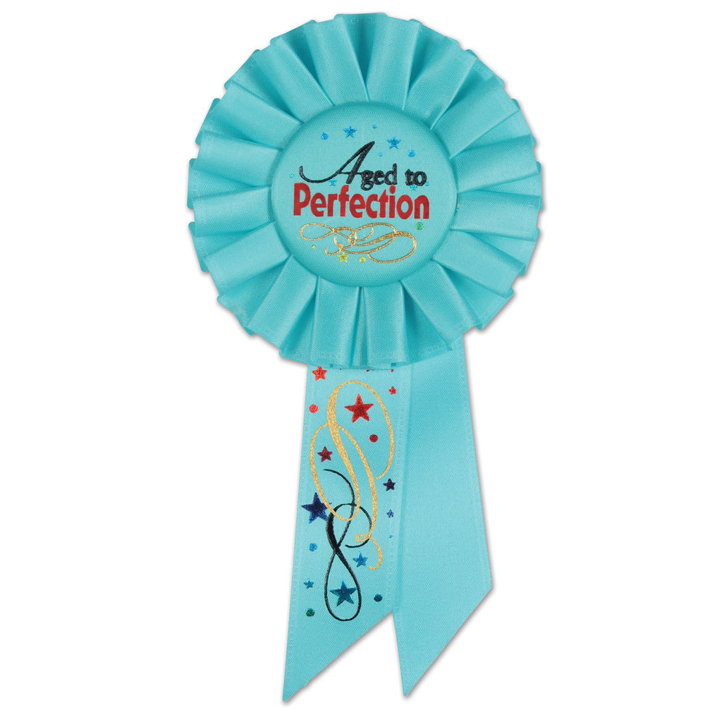 6-1/2 x 3 inch Blue Rosette Ribbon with 2 inch I Graduated from