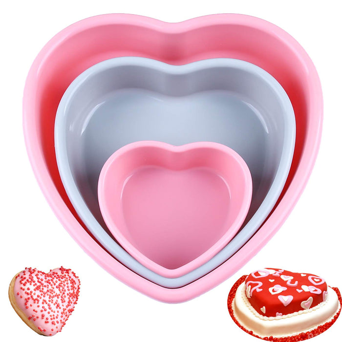 Baking Molds Set, Cake & Bread Molds, Silicone Heart Shaped Muffin Cups,  6pcs/set