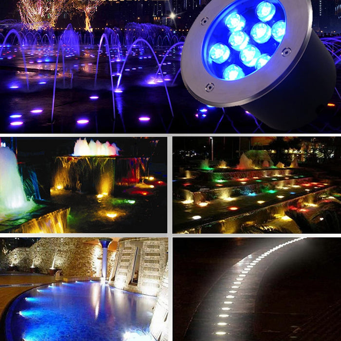 LED Underwater Pond Lights - Ring Fountain LED Lamp, IP68 Waterproof Outdoor Recessed Spotlight 12V Outdoor Led Lights Ground Outdoor Led Spotlights Ground for Garden, Outdoor, Pond (Color : Cold WHI