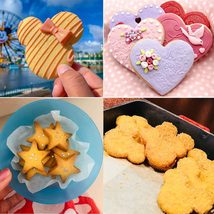Cookie Cutter for Kids,Mouse Unicorn Dinosaur Heart Star Shapes Stainless Steel Cookie Cutters Mold for Cakes,Biscuits