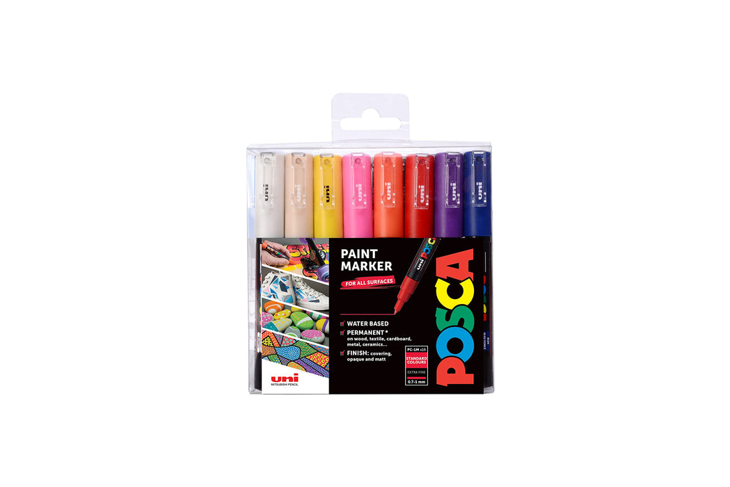 8 Posca Paint Markers, 5M Medium Posca Markers with Reversible Tips, Posca Marker  Set of Acrylic Paint Pens, Posca Pens for Art Supplies, Fabric Paint,  Fabric Markers, Paint Pen, Art Markers
